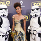 Thandie Newton and Stormtroopers attend the Solo: A Star Wars Story party at the Carlton Beach during the 71st annual Cannes Film Festival on May 15, 2018, in Cannes, France.